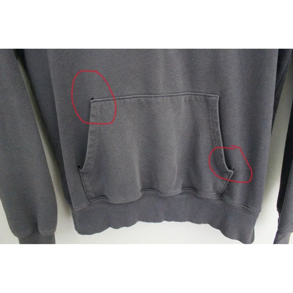 The North Face Hoodie Mens Small Gray Graphic Pullover Kangaroo Pocket *FLAWS